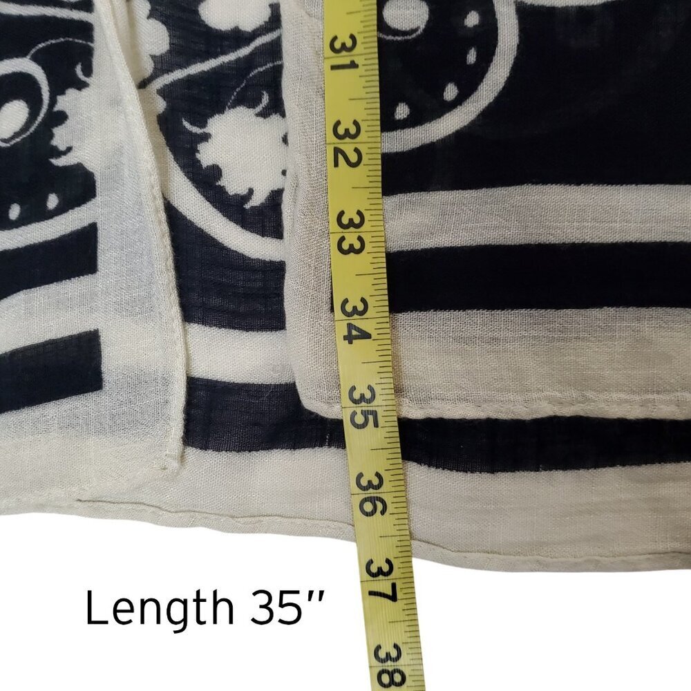 Yak & Yedi Black & White Gauzy Flowing Kimono Shawl Midi Coastal Cowgirl O/S - Picture 11 of 13